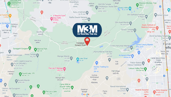 M3M Gurugram-Faridabad Highway Location Map