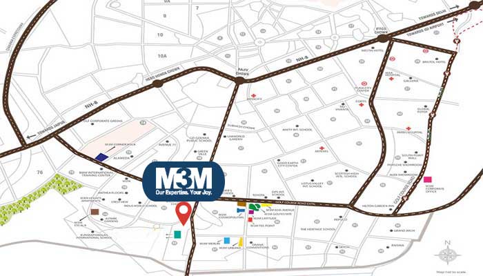 M3M Floors Sector 68 Gurugram Location Map