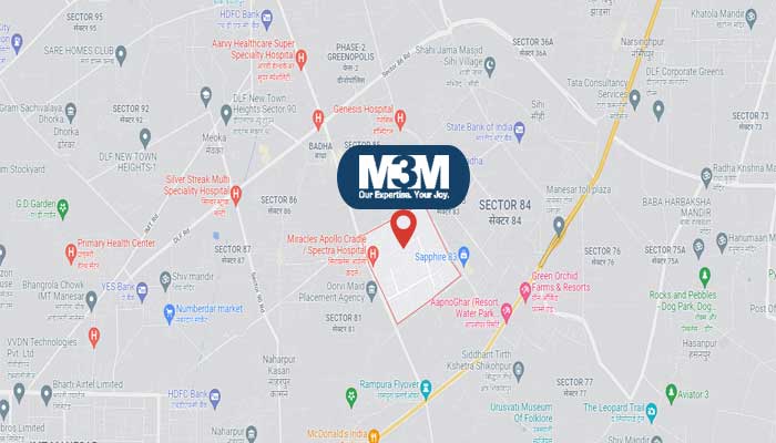 M3M Floors Sector 82 Gurugram Location Map