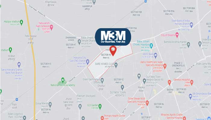 M3M Sector 95 Gurugram Location Map