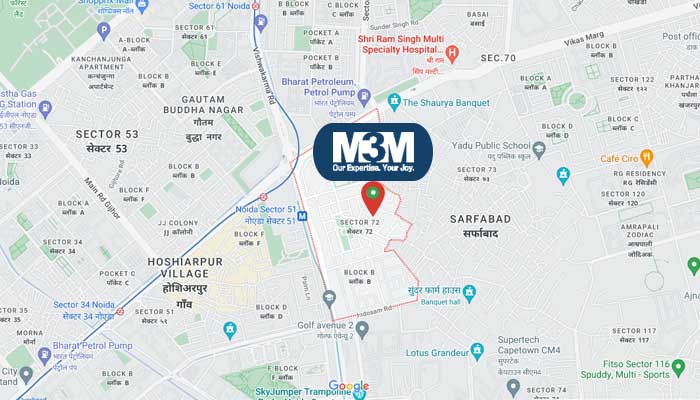 M3M Sector 72 Noida Location Map